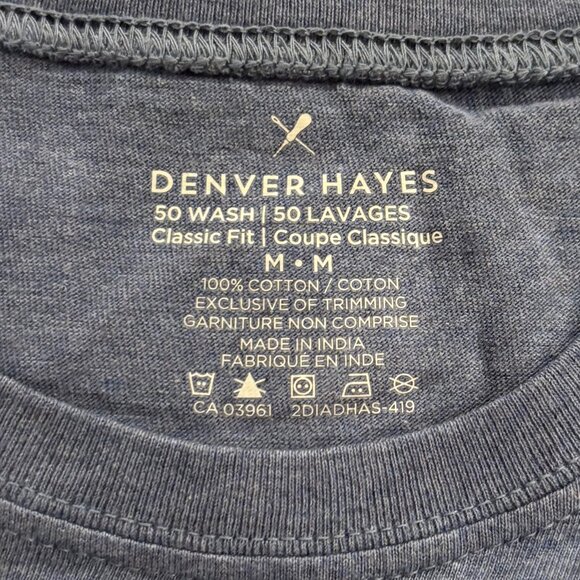 Denver Hayes Classic Fit 100% Cotton T-Shirt - Blue Heather - New with Tags! - Picture 3 of 5